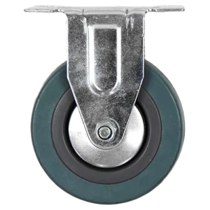 Economy Grey Rubber Tyre Plastic Core Pressed Steel Fixed Castor