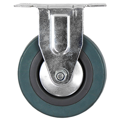 Economy Grey Rubber Tyre Plastic Core Pressed Steel Fixed Castor