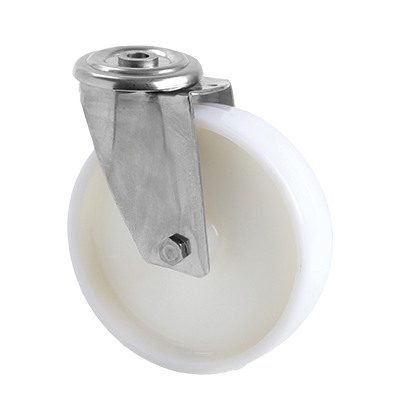 Coldene - Nylon Wheel Bolt Hole Stainless Steel Castor with Plain Bore - CDBHSSXXXNY - Main Image