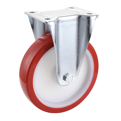 Coldene - Polyurethane Tyre Nylon Core Plate Fixed Castor with Ball Bearing Bore - CDFTPXXXPU_BB - Main Image