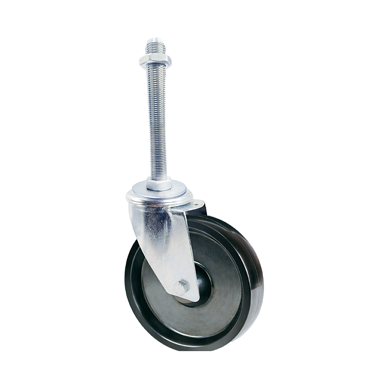 STEM FIXING, SOLID BLACK PHENOLIC RESIN WHEEL, STAINLESS STEEL, BOLT HOLE, CASTOR, 100KG LOAD CDBHSS100HT-STEMXX