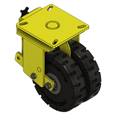Coldene - Heavy Duty Automotive Plant Suspension Shock Absorption Swivel Castor with Directional Lock - 3T - CDFABTWTP300-4TS-DL - RH ISO