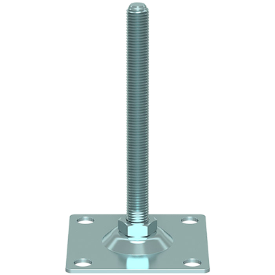 Coldene-Zinc-Steel-Foot-Stamped-Articulated-Mild-Steel-Galvanised-Tilted-Mild-Steel-Screw-Quad-Bolt-Down-100-x-100-mm-Galvinised-Mild-Steel-Square-Base