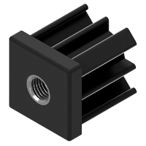 Coldene Heavy Duty Polyamide Plug Square Stainless Steel Insert