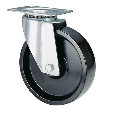 Coldene-Black-Phenolic-Resin-Stainless-Steel-Swivel-Plate-Castor-CDSTPSSXXXHT-Main-Image