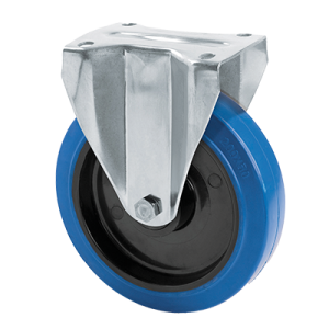 Coldene - Blue Elastic Tyre Black Nylon Core Stainless Steel Fixed Castor - CDFTPSSXXXBER - Main Image