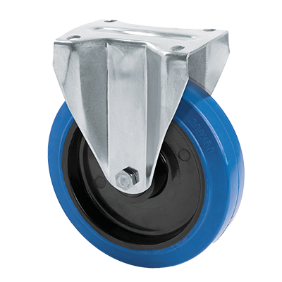Coldene - Blue Elastic Tyre Black Nylon Core Stainless Steel Fixed Castor - CDFTPSSXXXBER - Main Image