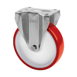 Coldene - Polyurethane Tyre Nylon Core Stainless Steel Bolt Hole Swivel Castor - CDFTPSSXXXPU-PB - Main Image