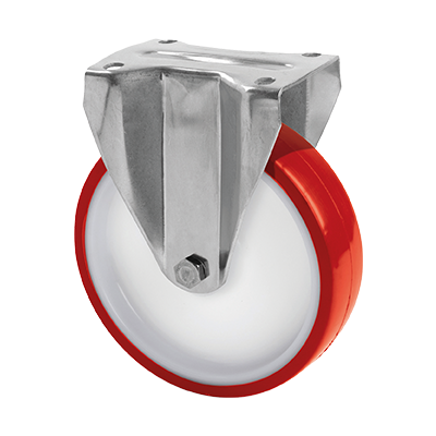 Coldene - Polyurethane Tyre Nylon Core Stainless Steel Bolt Hole Swivel Castor - CDFTPSSXXXPU-PB - Main Image