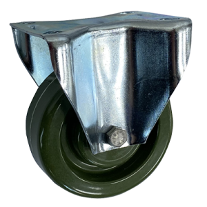 Coldene - Stainless Steel High Temperature Fixed Castor with Green Phenolic Resin Wheel - CDFTPSS100HTE