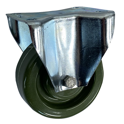 Coldene - Stainless Steel High Temperature Fixed Castor with Green Phenolic Resin Wheel - CDFTPSS100HTE