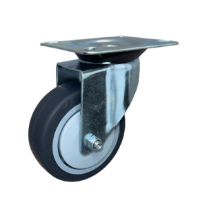 Grey Non Marking Rubber Tyre Plastic Core Pressed Steel Swivel Plate Castor - CDISTPXXXTPR - Main Image