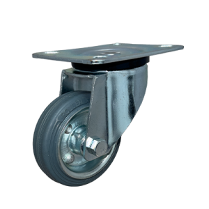 Grey Rubber Tyre Steel Core Pressed Steel Swivel Plate Castor - CDSTPXXXGRTSC - Main Image