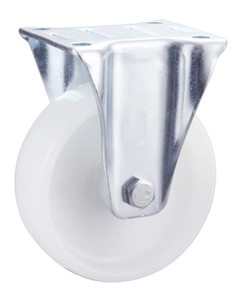 Solid White Nylon Wheel Fixed Castor