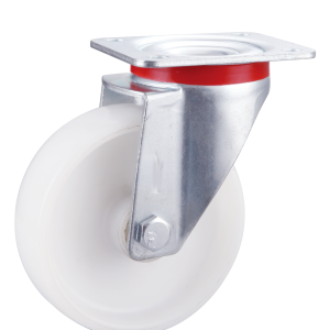 Solid White Nylon Wheel Swivel Castor