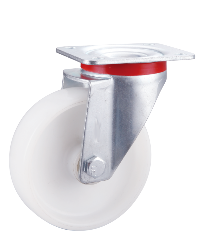 Solid White Nylon Wheel Swivel Castor