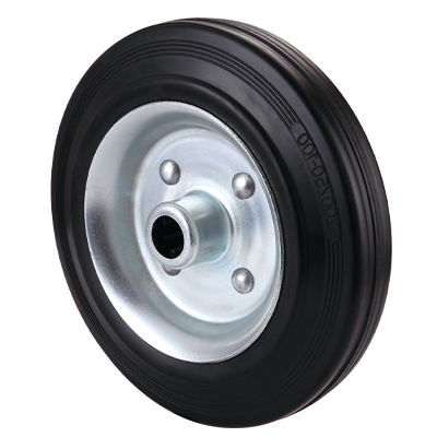 Black Rubber Tyre Steel Core with Roller Bearings - CDWXXXPS