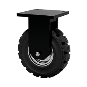 Coldene - Extra Heavy Duty Fabricated Single Wheel Castor Fixed Plate Solid Rubber Tyre Steel Core - CDFABFTPXXXSR - Product Main Image