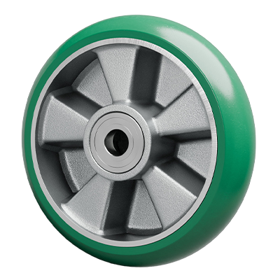 Coldene - Green Polyurethane Convex Tyre Aluminium Core Wheel - CDWXXxXXXXXAP-RXX