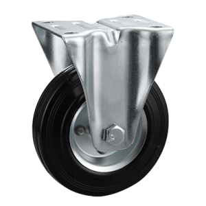 Coldene-Black-Rubber-Tyre-Steel-Core-Pressed-Steel-Fixed-Plate-Castor-CDFTPXXXPS-Main-Image
