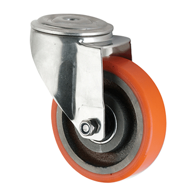 Coldene - Polyurethane Tyre Cast Iron Core Bolt Hole Castor - CDBHXXXCIP - Main Image