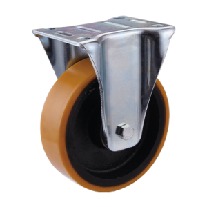 Coldene - Polyurethane Tyre Cast Iron Core Fixed Plate Castor - CDFTPXXXCIP - Main Image