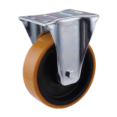 Coldene - Polyurethane Tyre Cast Iron Core Fixed Plate Castor - CDFTPXXXCIP - Main Image