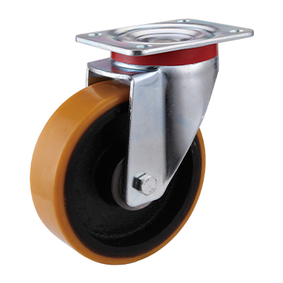 Coldene - Polyurethane Tyre Cast Iron Core Swivel Plate Castor - CDSTPXXXCIP - Main Image