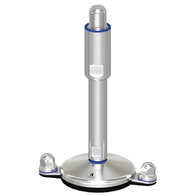 Coldene - Tekno-Hygenic Foot - Black Vulcanized Rubber Pad -100mm Dual Bolt Down Base