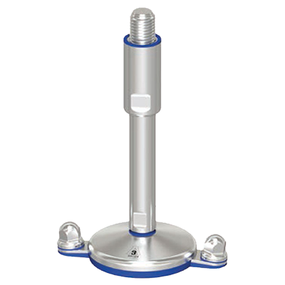 Coldene - Tekno-Hygenic Foot - Blue Vulcanized Rubber Pad -100mm Dual Bolt Down Base