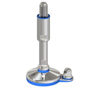 Coldene - Tekno-Hygenic Foot - Blue Vulcanized Rubber Pad -100mm Single Bolt Down Base